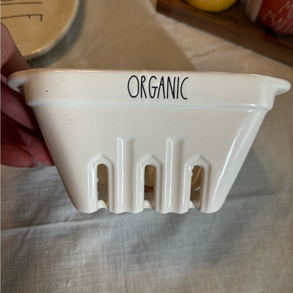 Rae Dunn White Ceramic Berry Basket